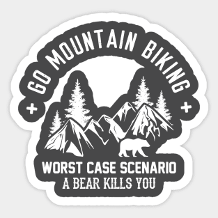 Go mountain biking Sticker